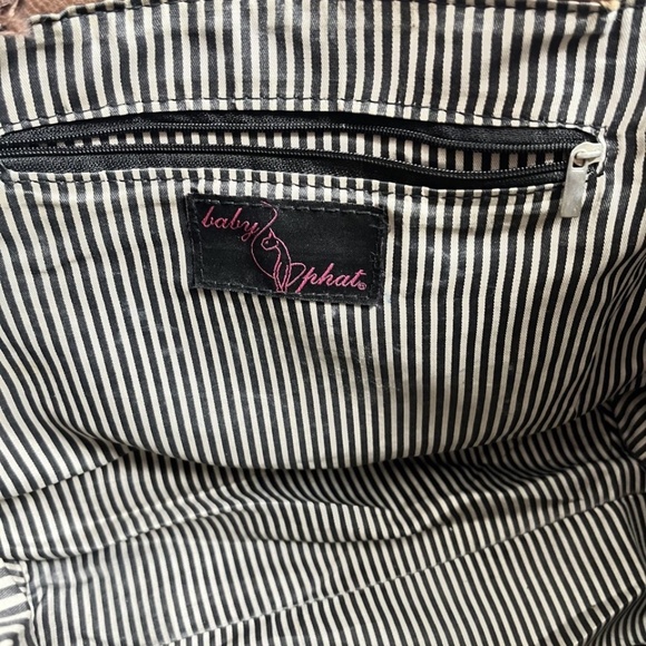 Vintage Retro Y2K Purse Cat Pattern Baby Phat Floral Lattice Tote by Kimora Lee - Picture 9 of 12